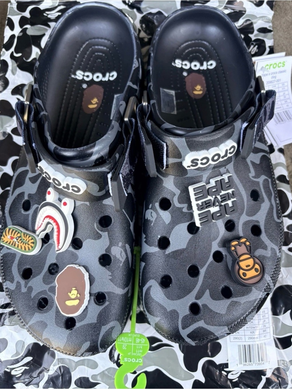 Bape x Crocs Classic Clog 'Black/Gray'